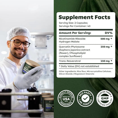 NAD + Resveratrol Reus Research™ X80 caps