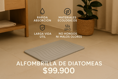 Banner cuadrado con beneficios - piedra de diatomeas