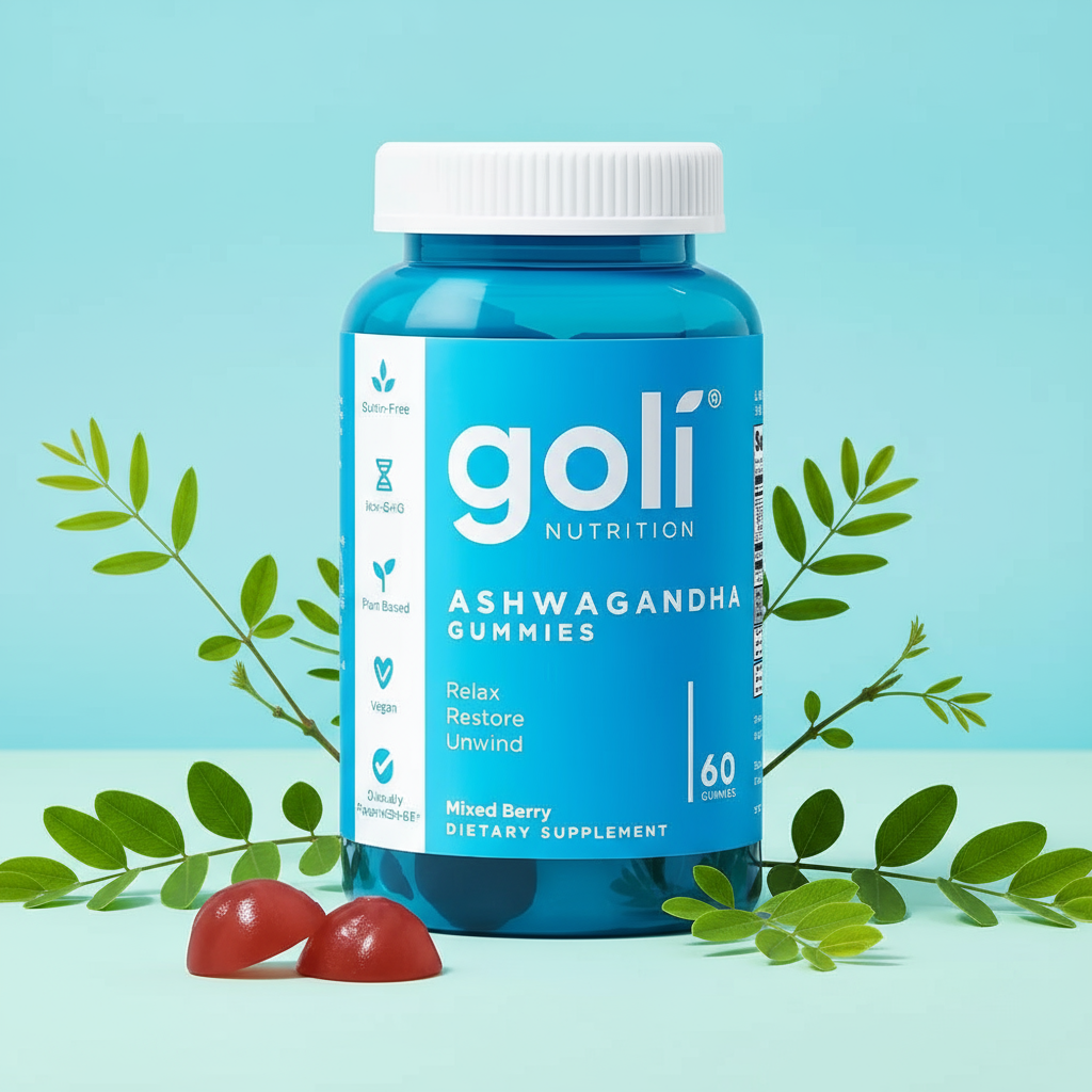 Goli con ramas de ashwagandha